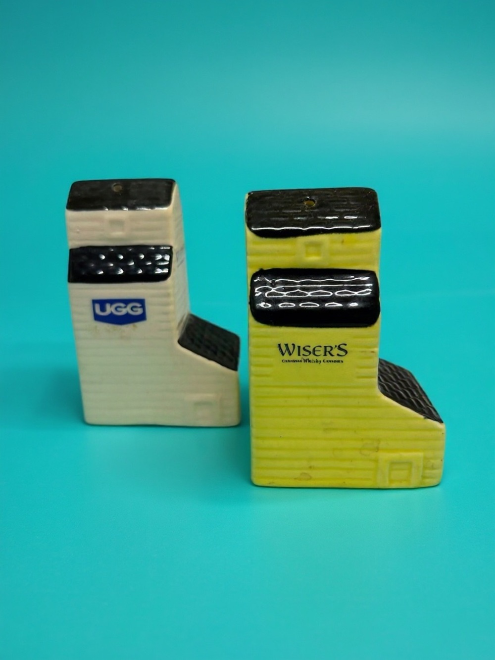 Vintage UGG Wisers Grain Elevator Salt and Pepper Shakers